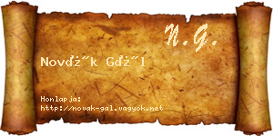Novák Gál névjegykártya